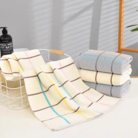 삼척시 홍보물 로페리아 순면 사각체크 세면타올
