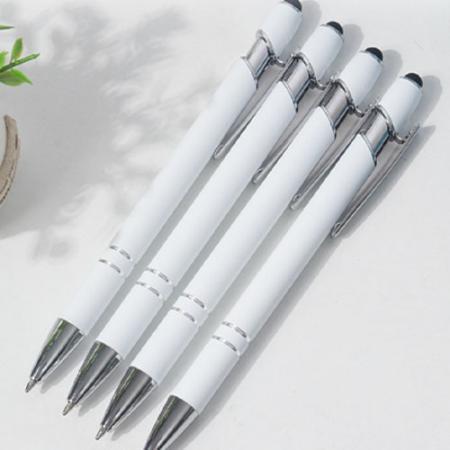 이천시 판촉물 화이트 메탈릭 터치펜