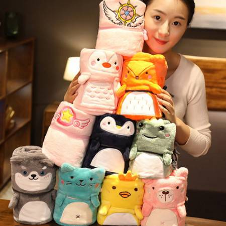원주시 기념품 캐릭터 동물 큐티 담요