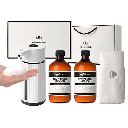 웰세스 WG-153BT 대용량 버블 자동디스펜서1P+핸드워시2P+핸드타올1P 선물세트